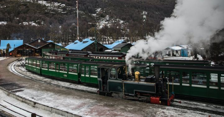 Freight Train - A Vintage Train Expelling Smoke