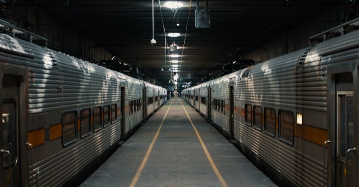 High-speed Rail - Empty train station in underground passage
