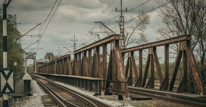 Old Train - Railroad Tracks Against Sky